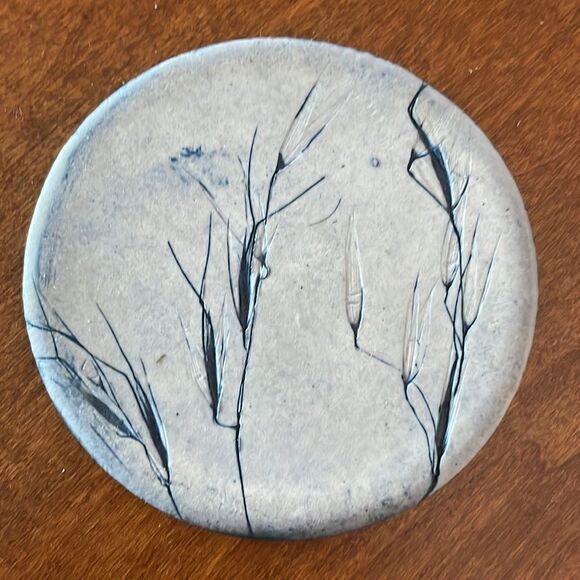 Handmade Porcelain Leaf Imprint Coaster Set - Picture 7 of 11